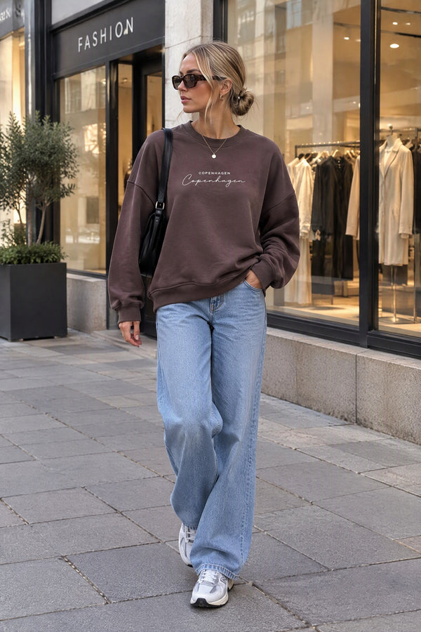 Sweatshirt Copenhagen i choklad